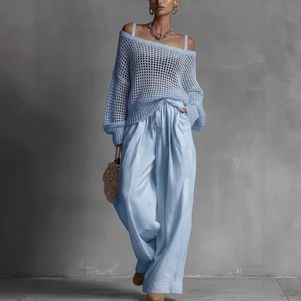 Celia | Off-Shoulder Knit Two-Piece Set
