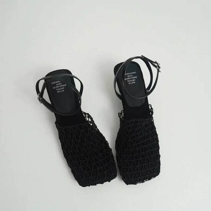 Charlotte | Net Ankle-Strap Heels