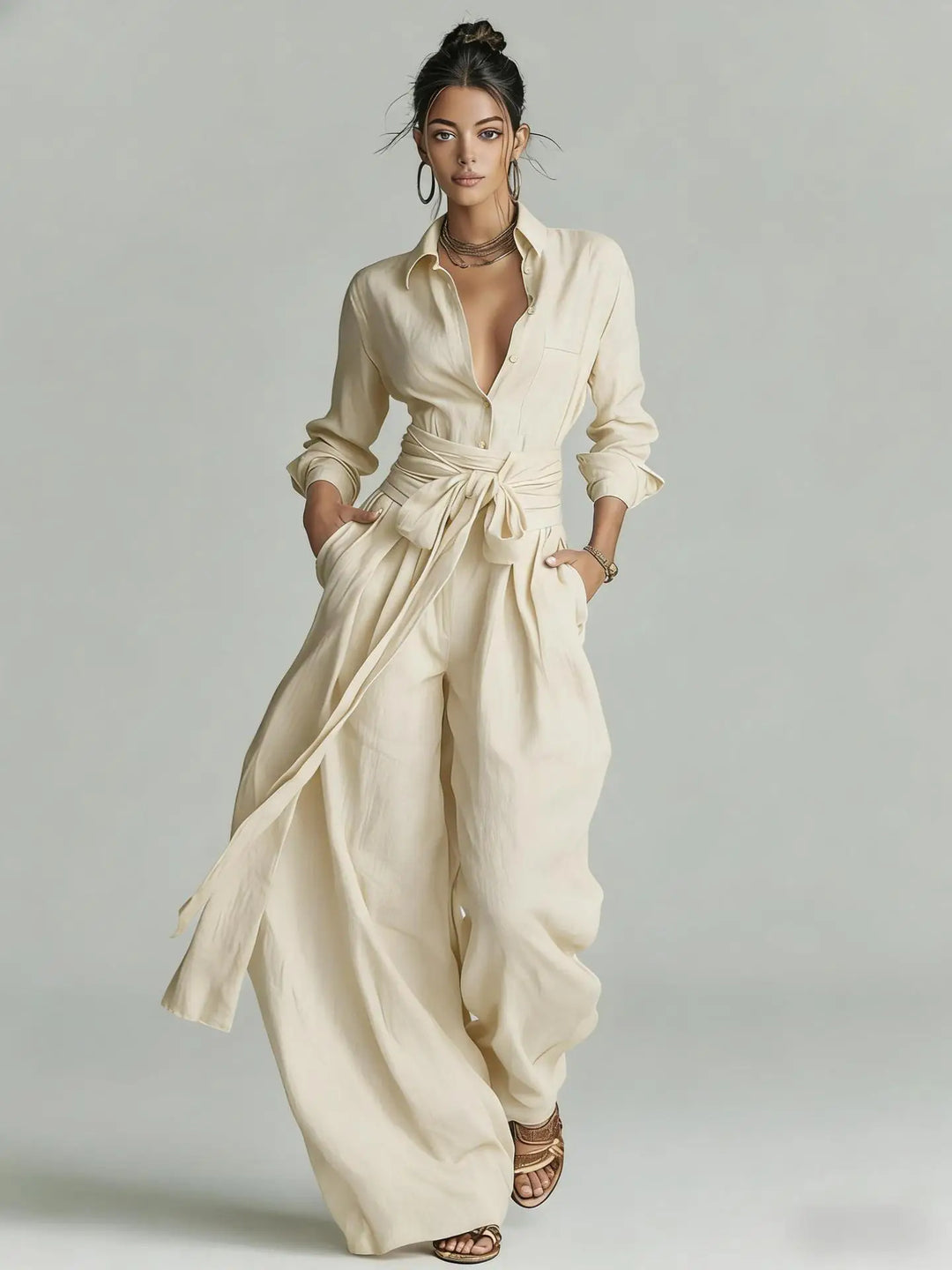 Scarlett | Belted Wide-Leg Jumpsuit