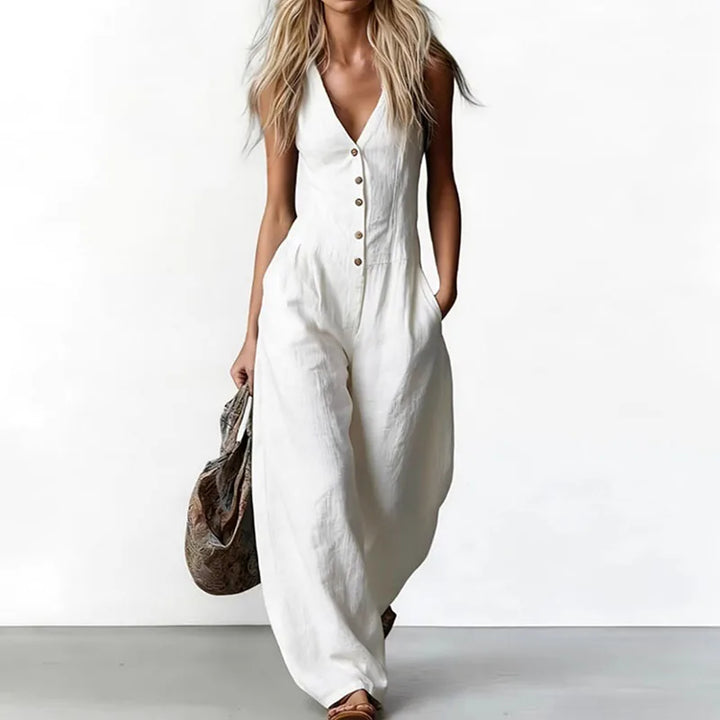 Tatum | Sleeveless Button-Front Jumpsuit