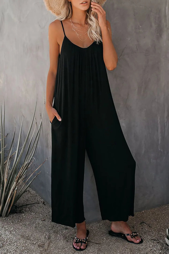 Mindy | Spaghetti Strap Wide-Leg Jumpsuit