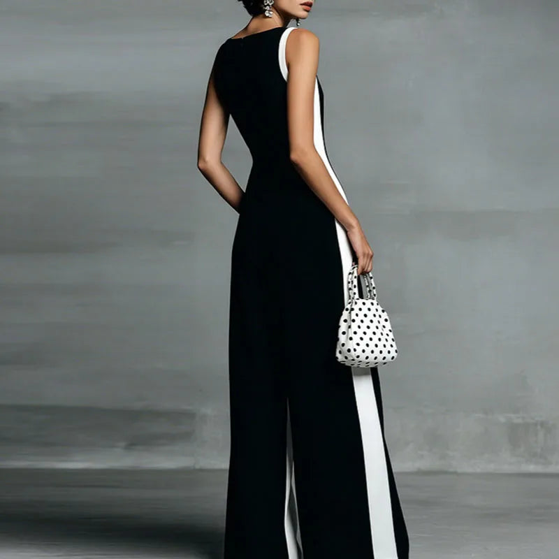 Ava | Color-Block Wide-Leg Jumpsuit