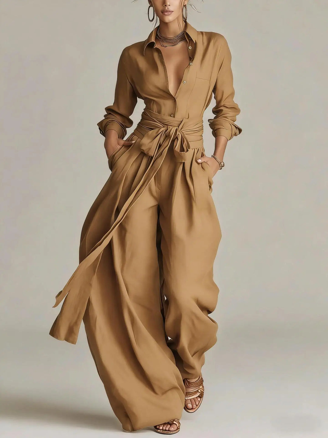 Scarlett | Belted Wide-Leg Jumpsuit