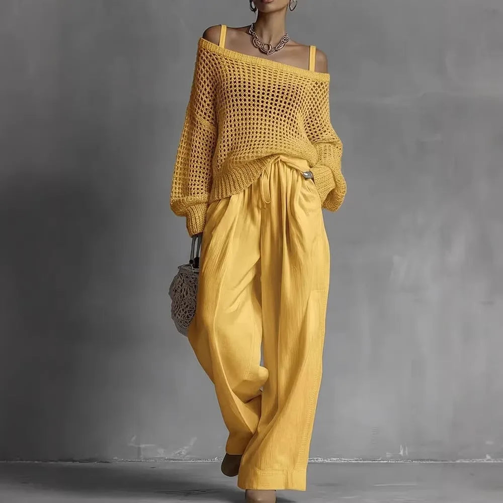 Celia | Off-Shoulder Knit Two-Piece Set