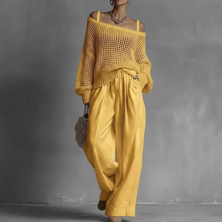 Celia | Off-Shoulder Knit Two-Piece Set