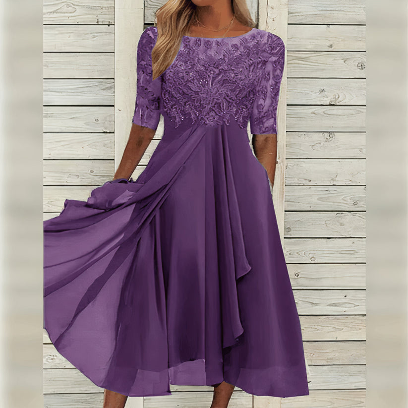 Harper™ | Elegant Lace Midi Dress