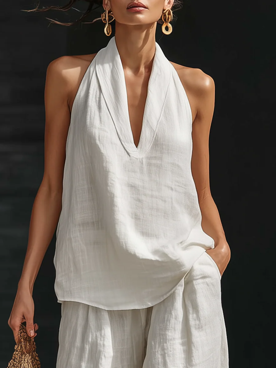 Zoë™ | Sleeveless Set with Wide-Leg Pants