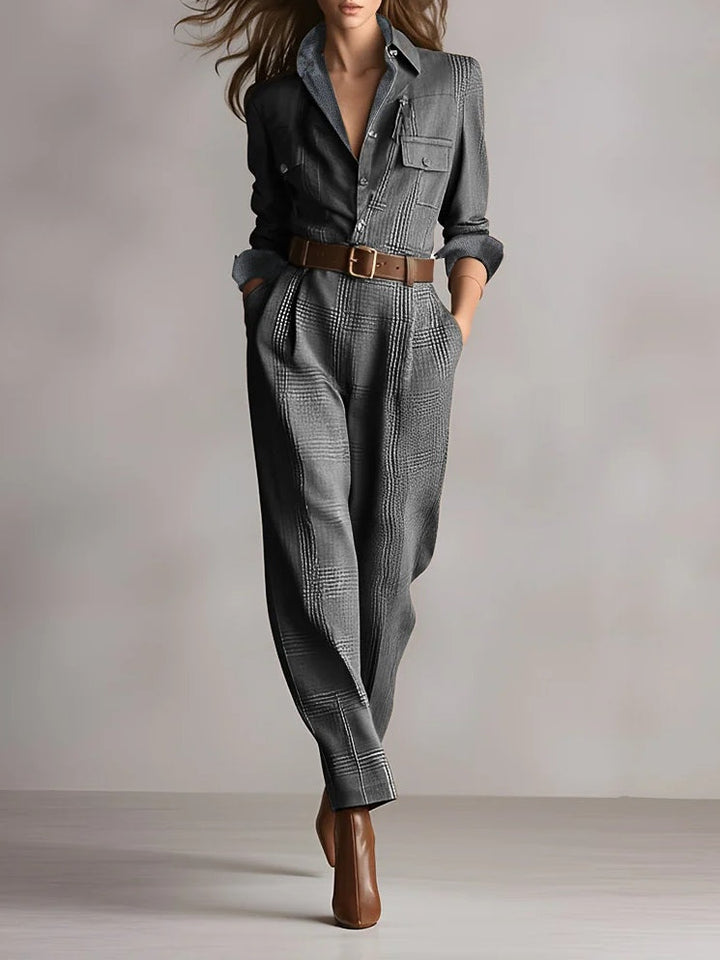 Anna™ | Elegant Checked Jumpsuit