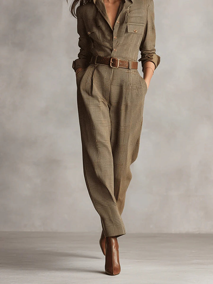 Anna™ | Elegant Checked Jumpsuit