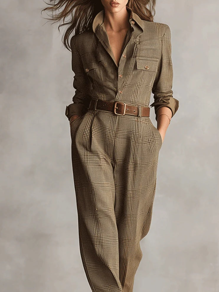 Anna™ | Elegant Checked Jumpsuit