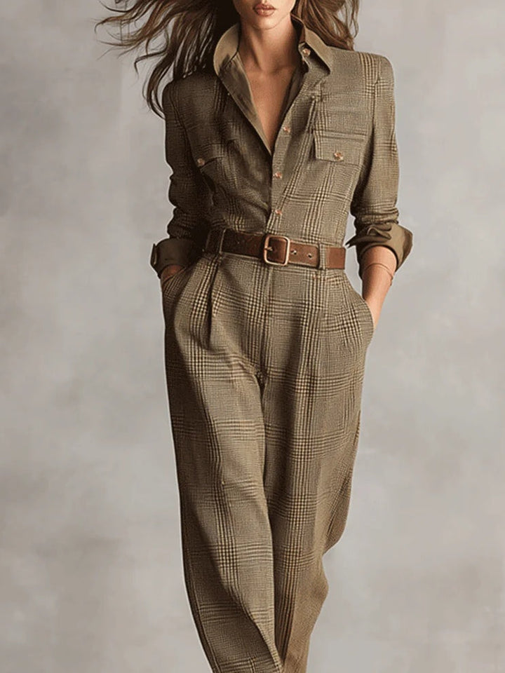 Anna™ | Elegant Checked Jumpsuit
