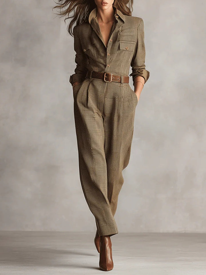 Anna™ | Elegant Checked Jumpsuit