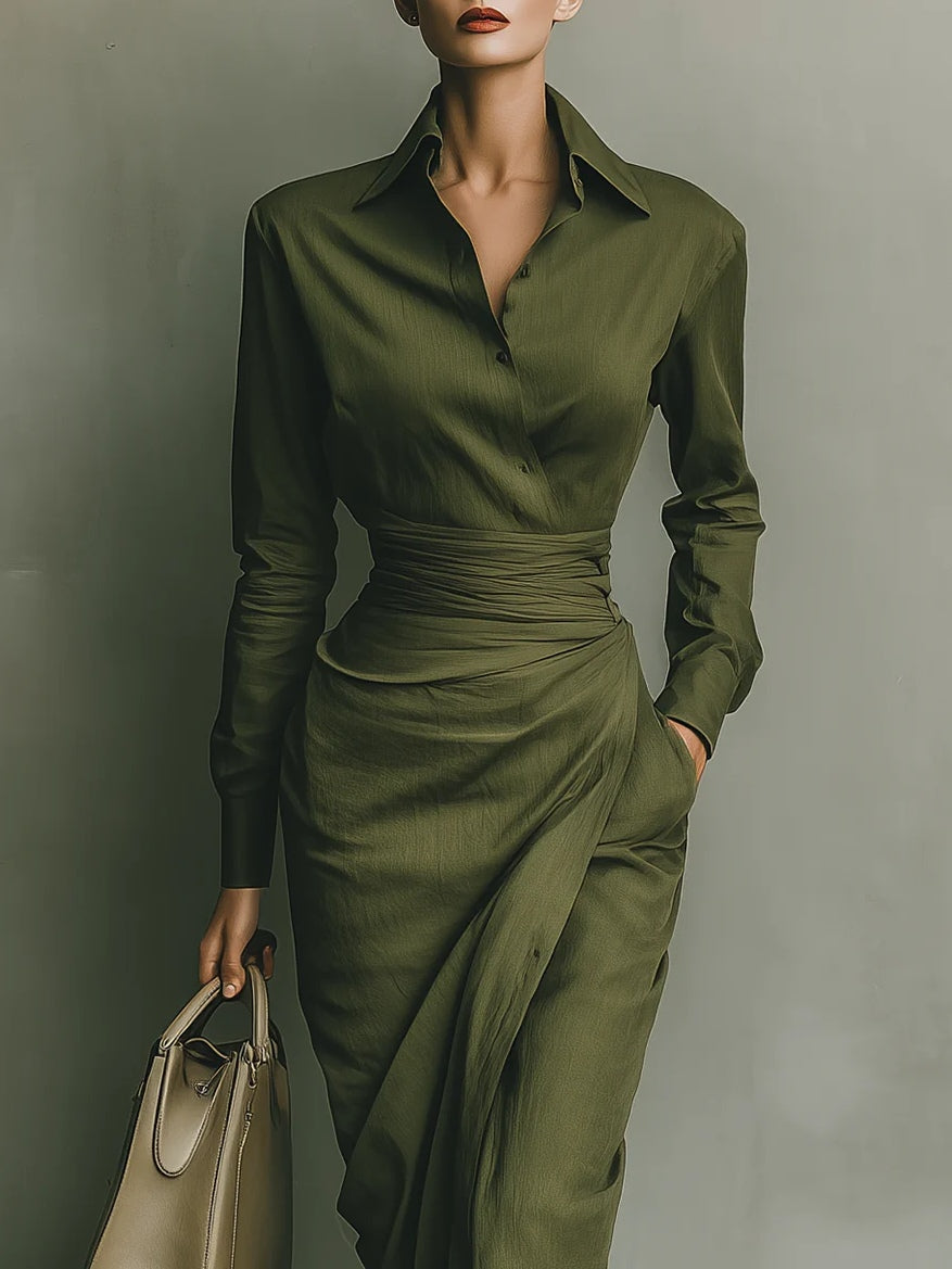 Noëlle™ | Maxi Dress in Military Green
