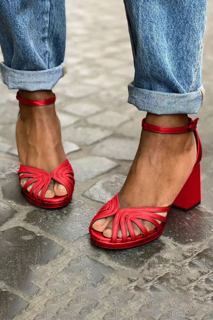 BICOLOR HEEL SANDALS