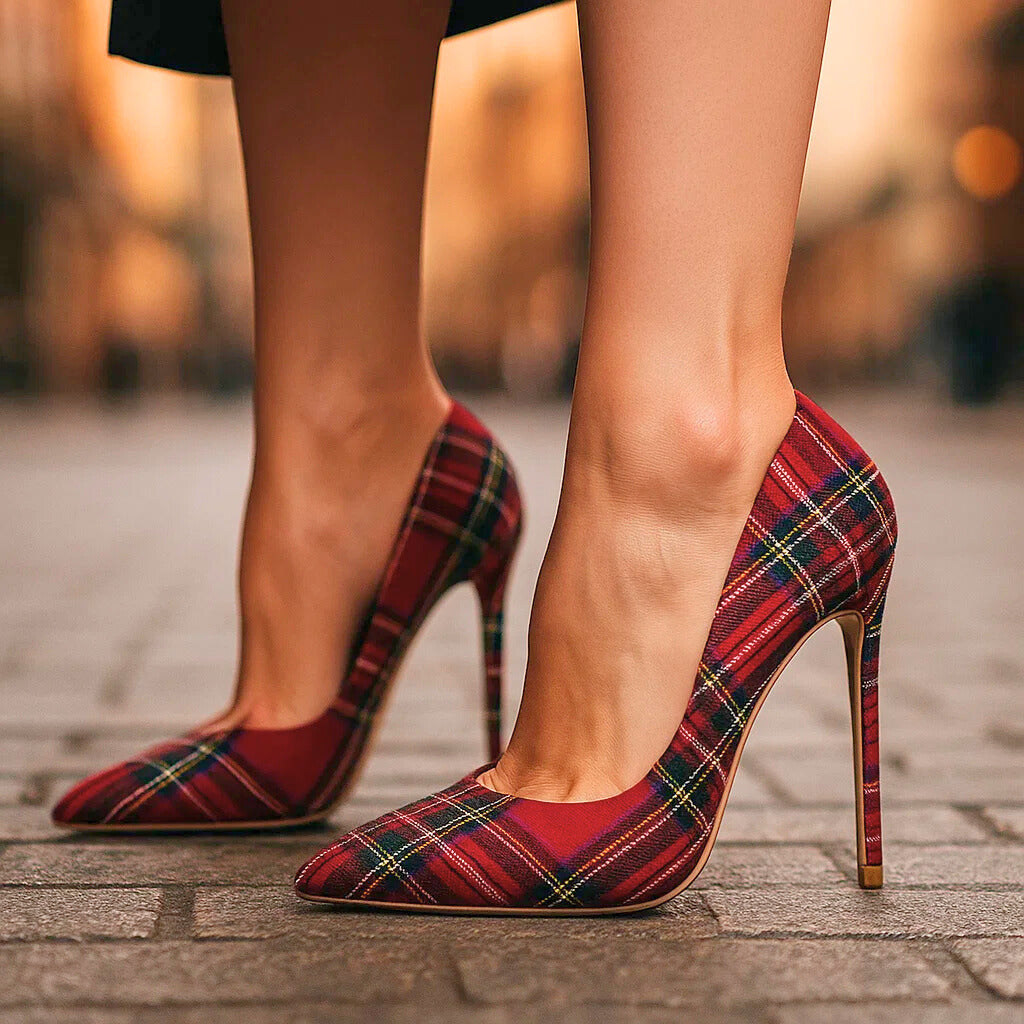 PAISLEY RAE PLAID HEELS