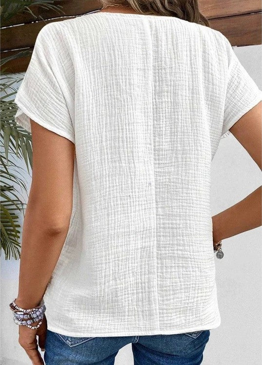 Casia | Coastal Button Blouse
