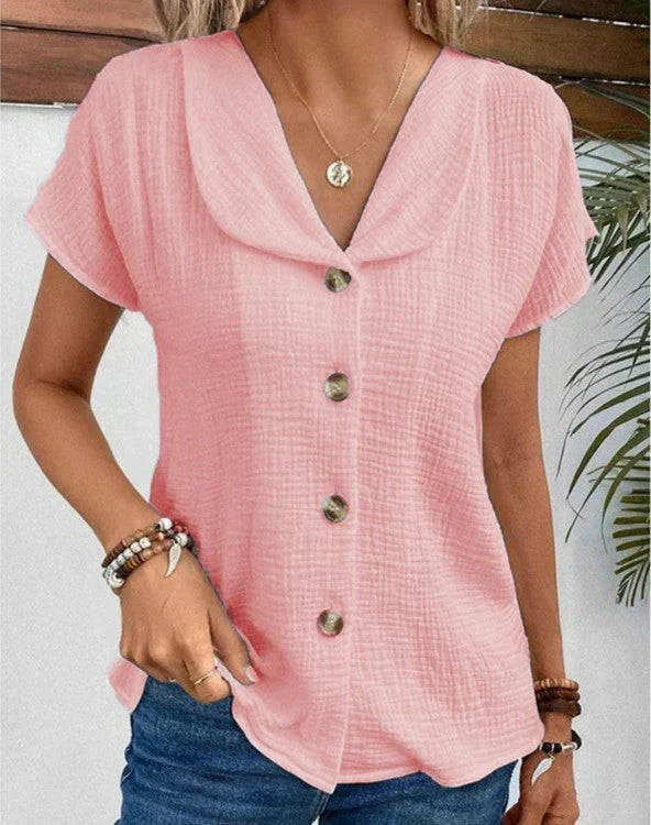 Casia | Coastal Button Blouse