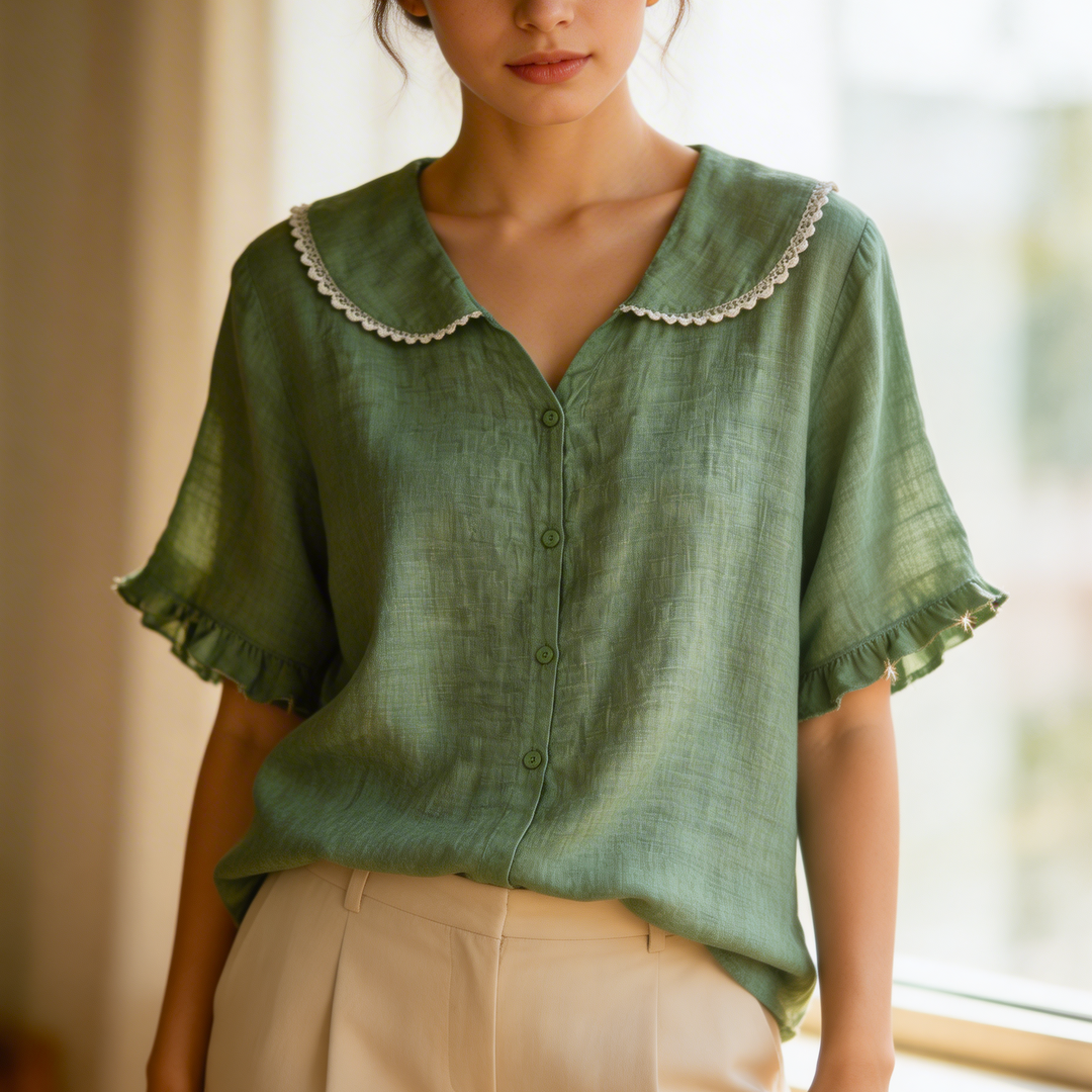 Lily | Soft Ruffle Button Blouse