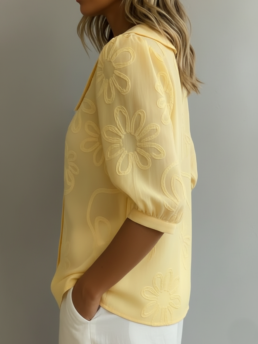 Aurélie™ | Light Floral Blouse Natural Elegance