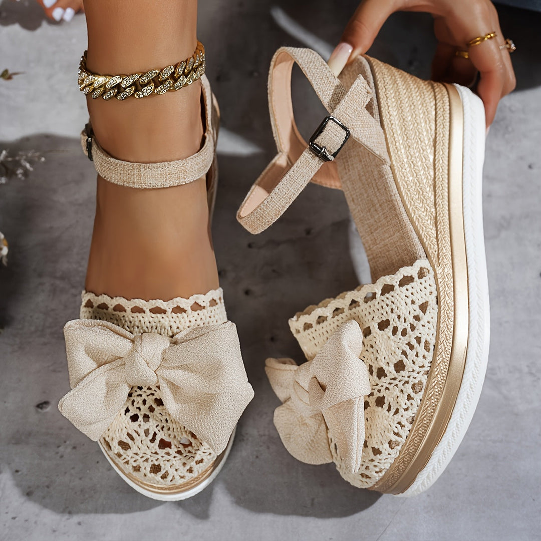 Stella | Lace Wedge Sandals
