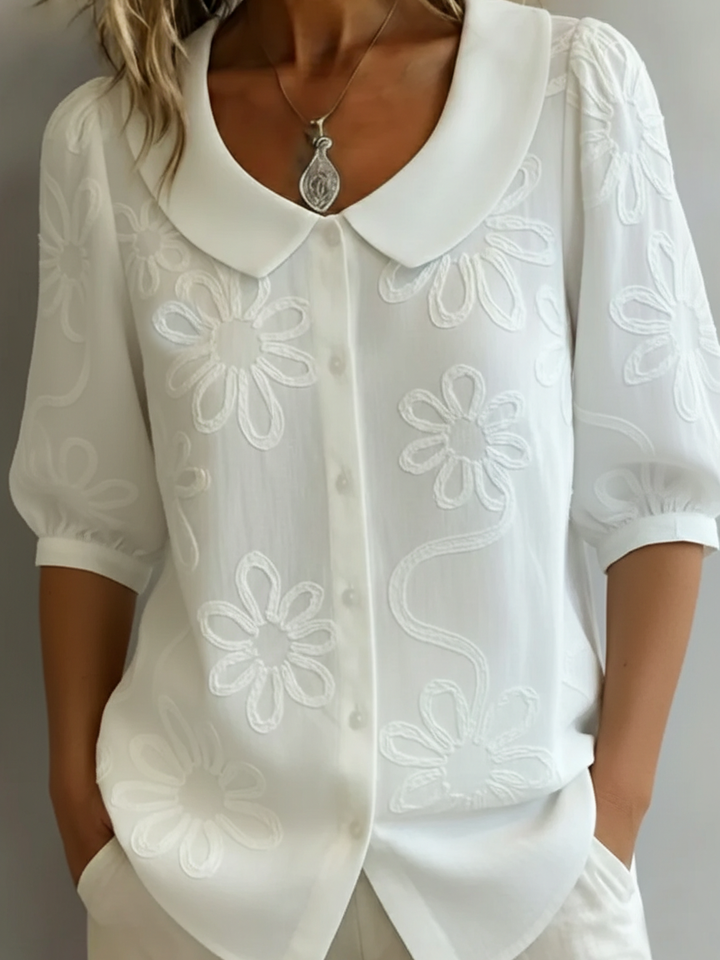 Aurélie™ | Light Floral Blouse Natural Elegance