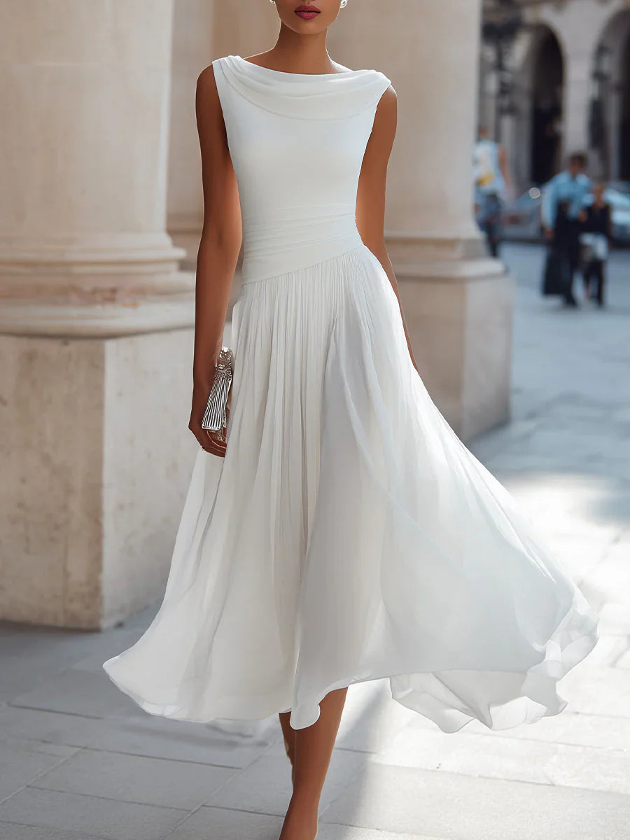 Gwendoline | Draped Neck Midi Dress