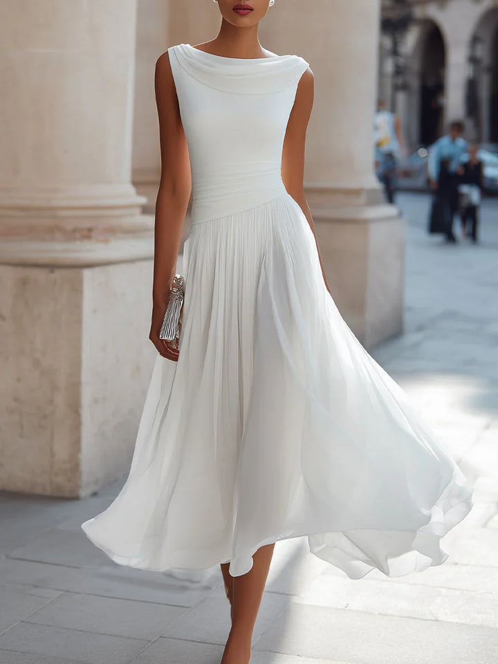 Gwendoline | Draped Neck Midi Dress