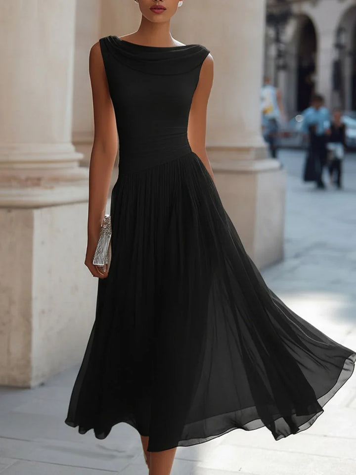 Gwendoline | Draped Neck Midi Dress