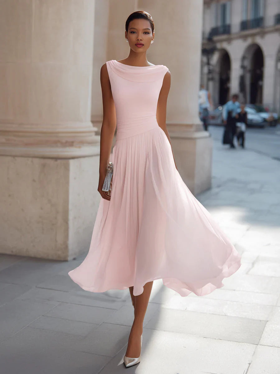 Gwendoline | Draped Neck Midi Dress