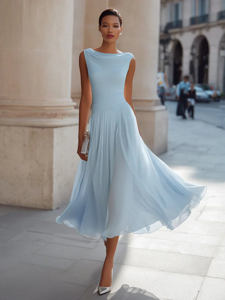 Gwendoline | Draped Neck Midi Dress