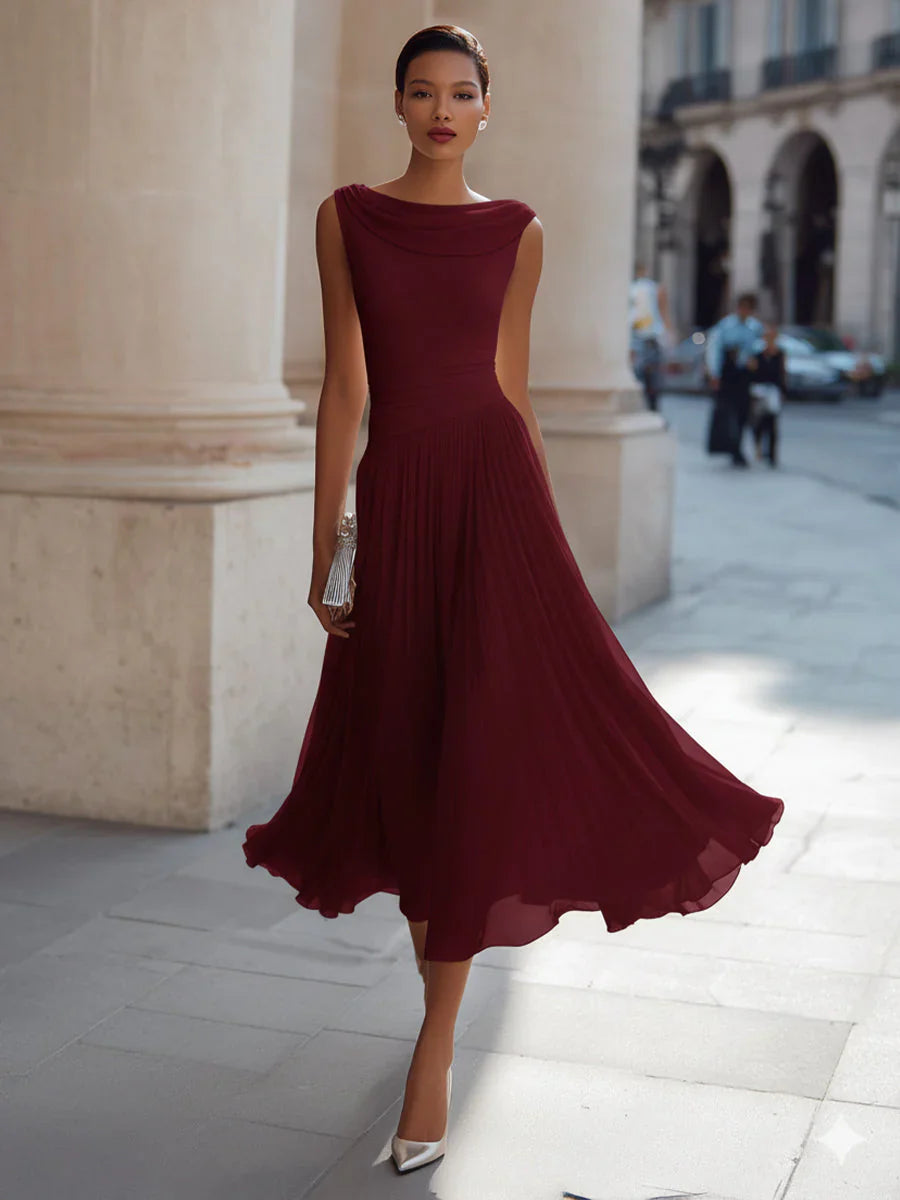 Gwendoline | Draped Neck Midi Dress