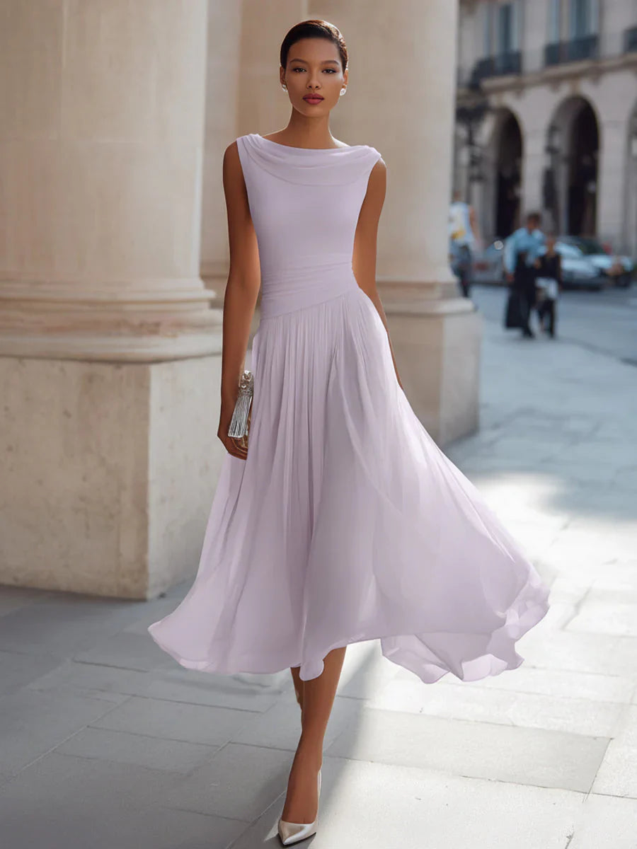 Gwendoline | Draped Neck Midi Dress