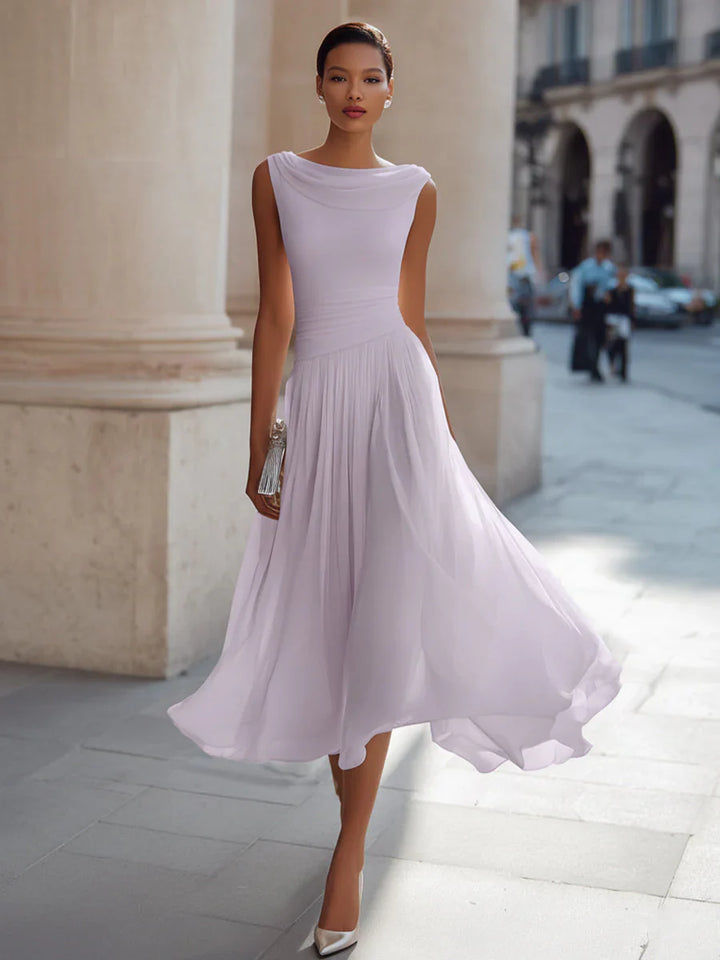 Gwendoline | Draped Neck Midi Dress