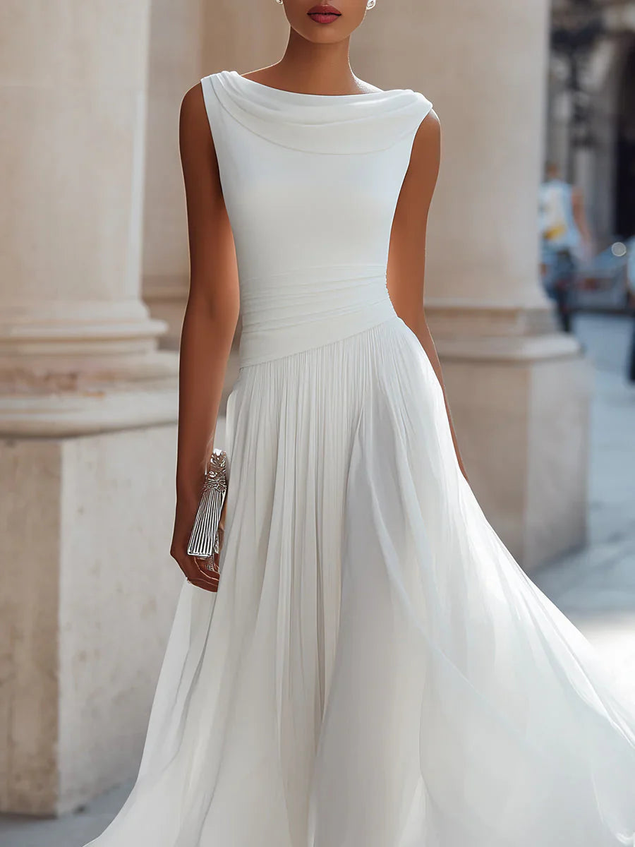 Gwendoline | Draped Neck Midi Dress