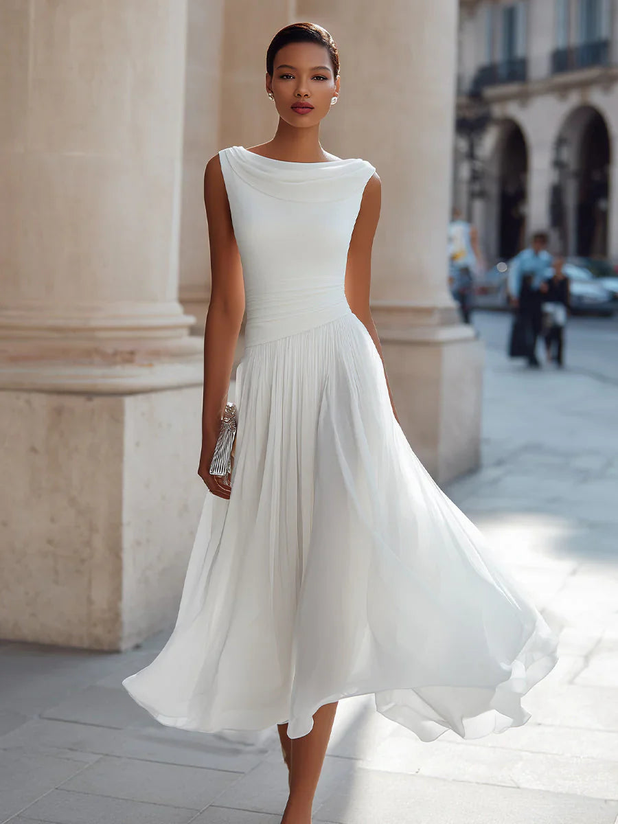 Gwendoline | Draped Neck Midi Dress