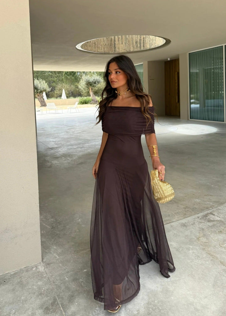Juna | Maxi Dress with Off-Shoulder and Flowing Hem