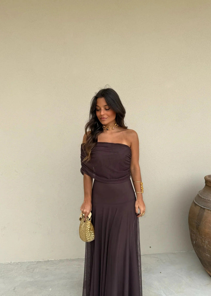 Juna | Maxi Dress with Off-Shoulder and Flowing Hem