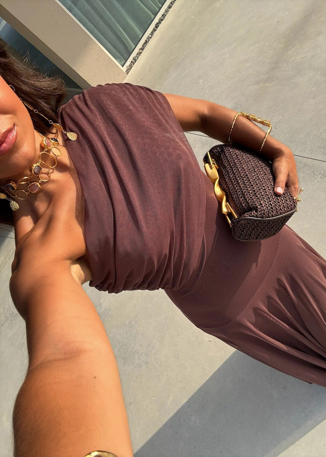 Juna | Maxi Dress with Off-Shoulder and Flowing Hem