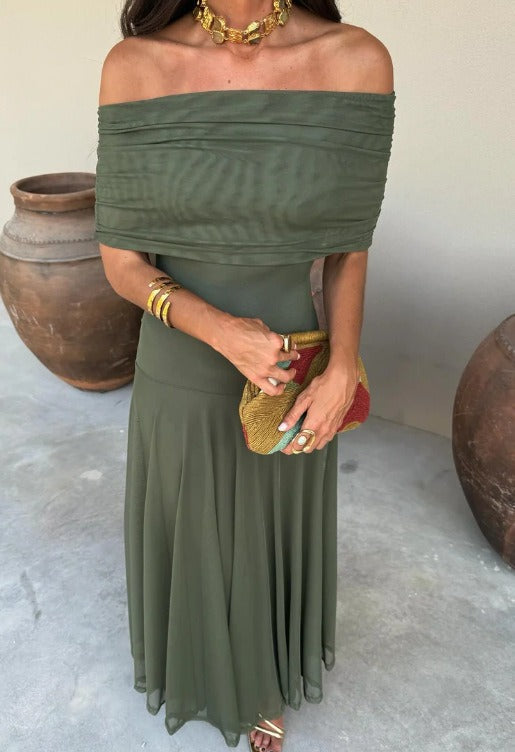 Juna | Maxi Dress with Off-Shoulder and Flowing Hem