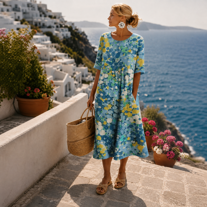 Leonor | Lightweight and Flowing Floral Midi Dress