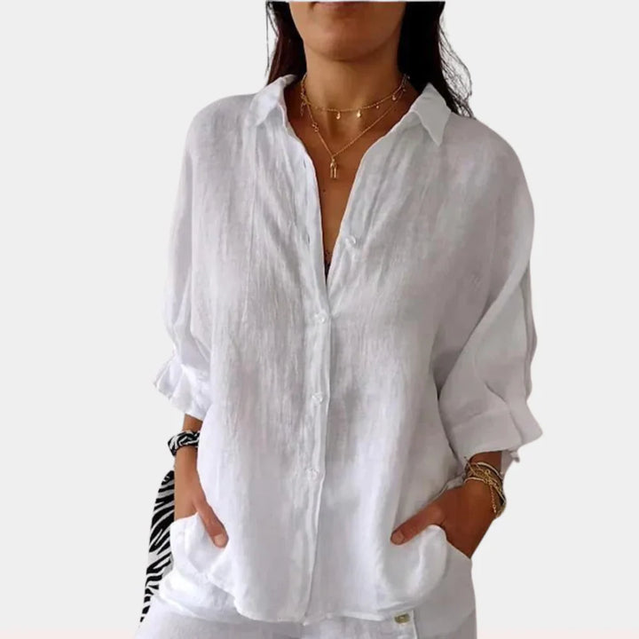 Melissa | Shirt Blouse with Roll Up Sleeves