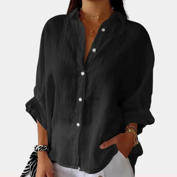 Melissa | Shirt Blouse with Roll Up Sleeves